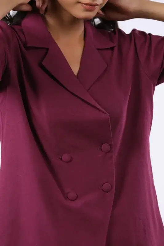 Dusk Rose Cotton Flex Blazer Co-ord Set