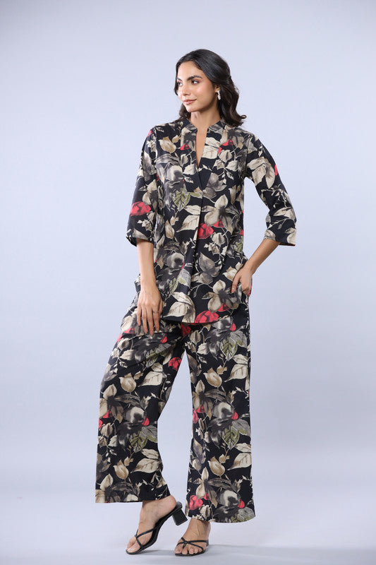 Autumn Whisper Cotton  Multicoloured Printed Co-ord Set