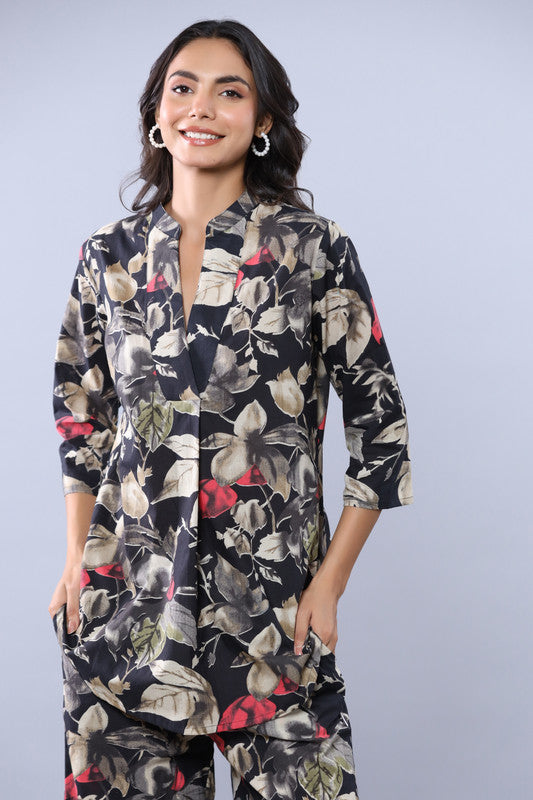 Autumn Whisper Cotton  Multicoloured Printed Co-ord Set