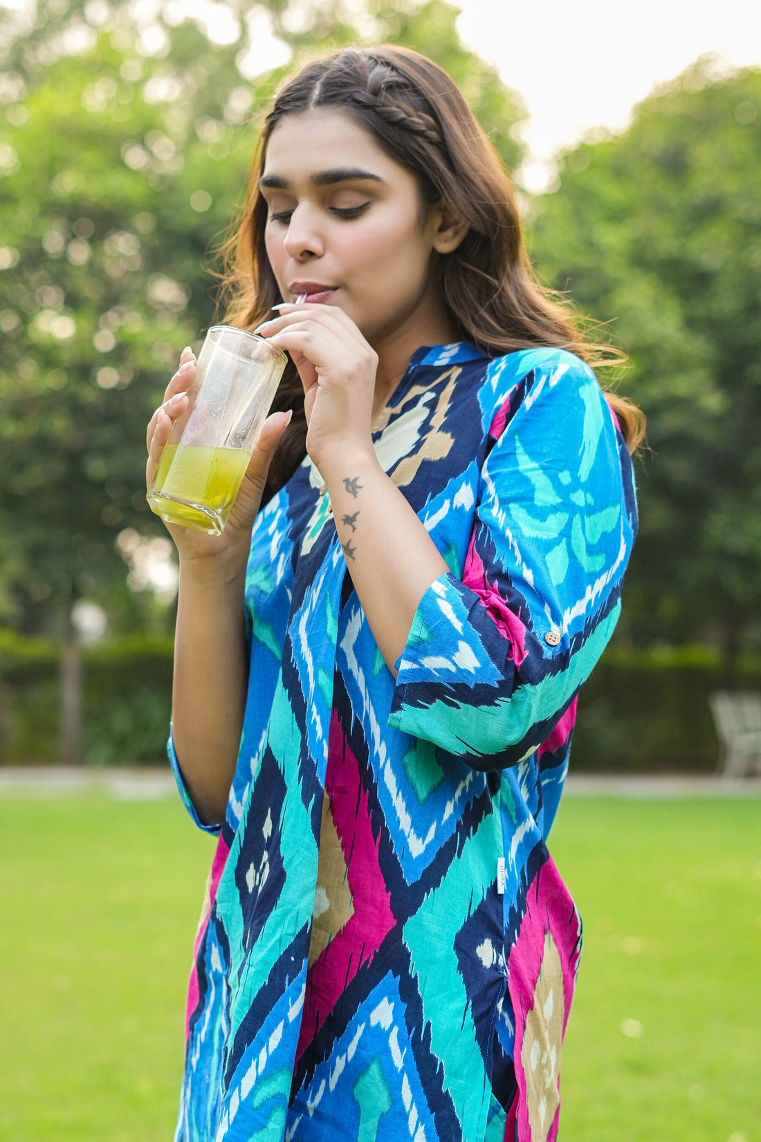 Grecian Geometric Cotton Co-ord Set