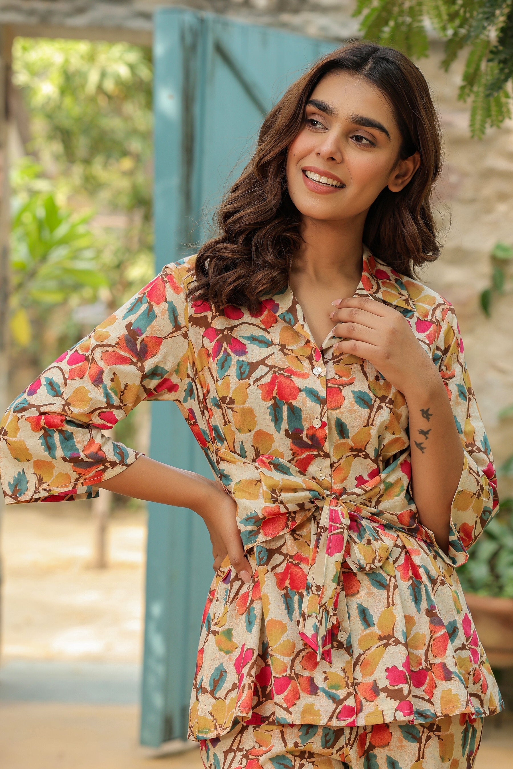 Renaissance Floral Cotton  Co-ord Set