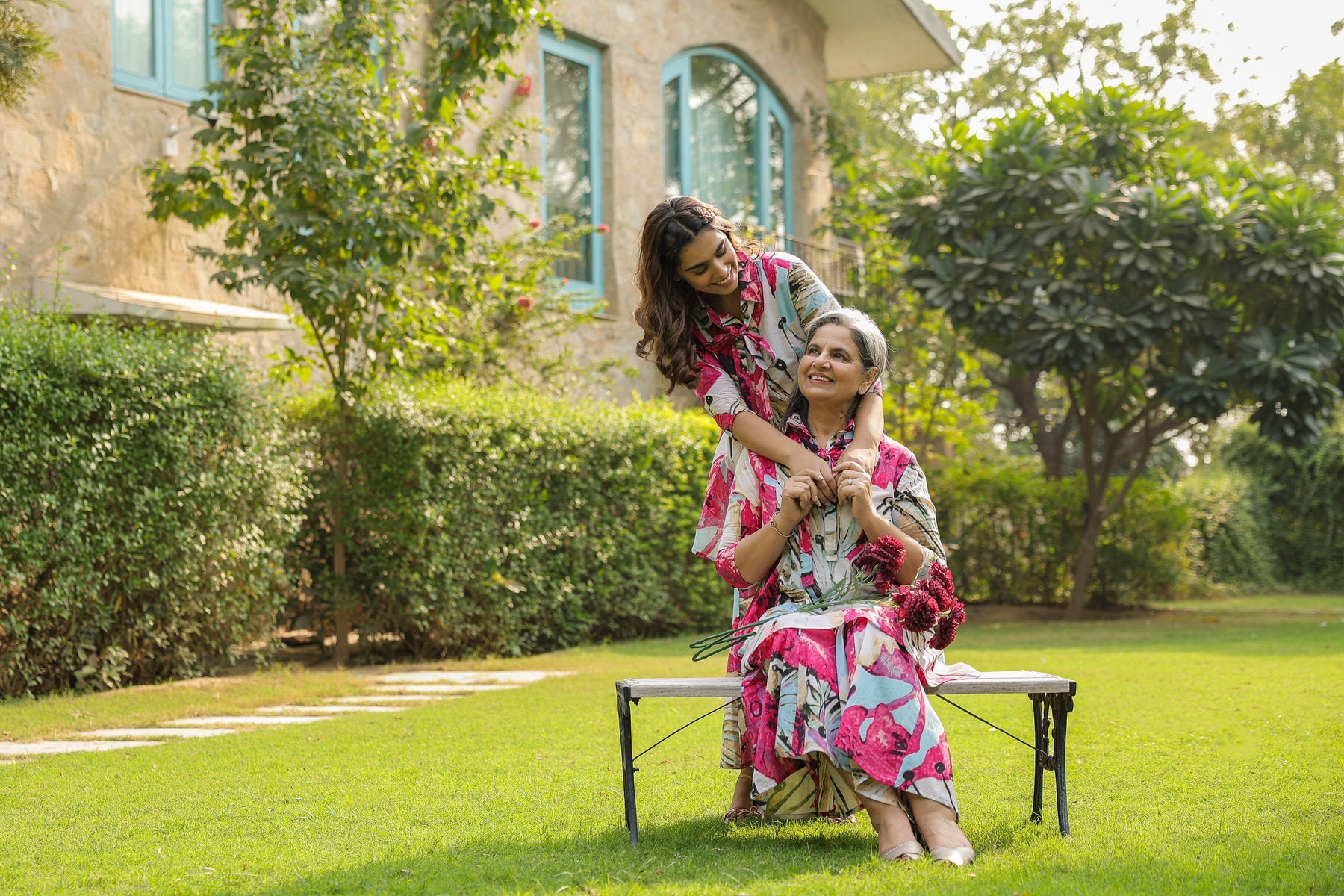 Crimson Mural on Cotton Co-ord Set