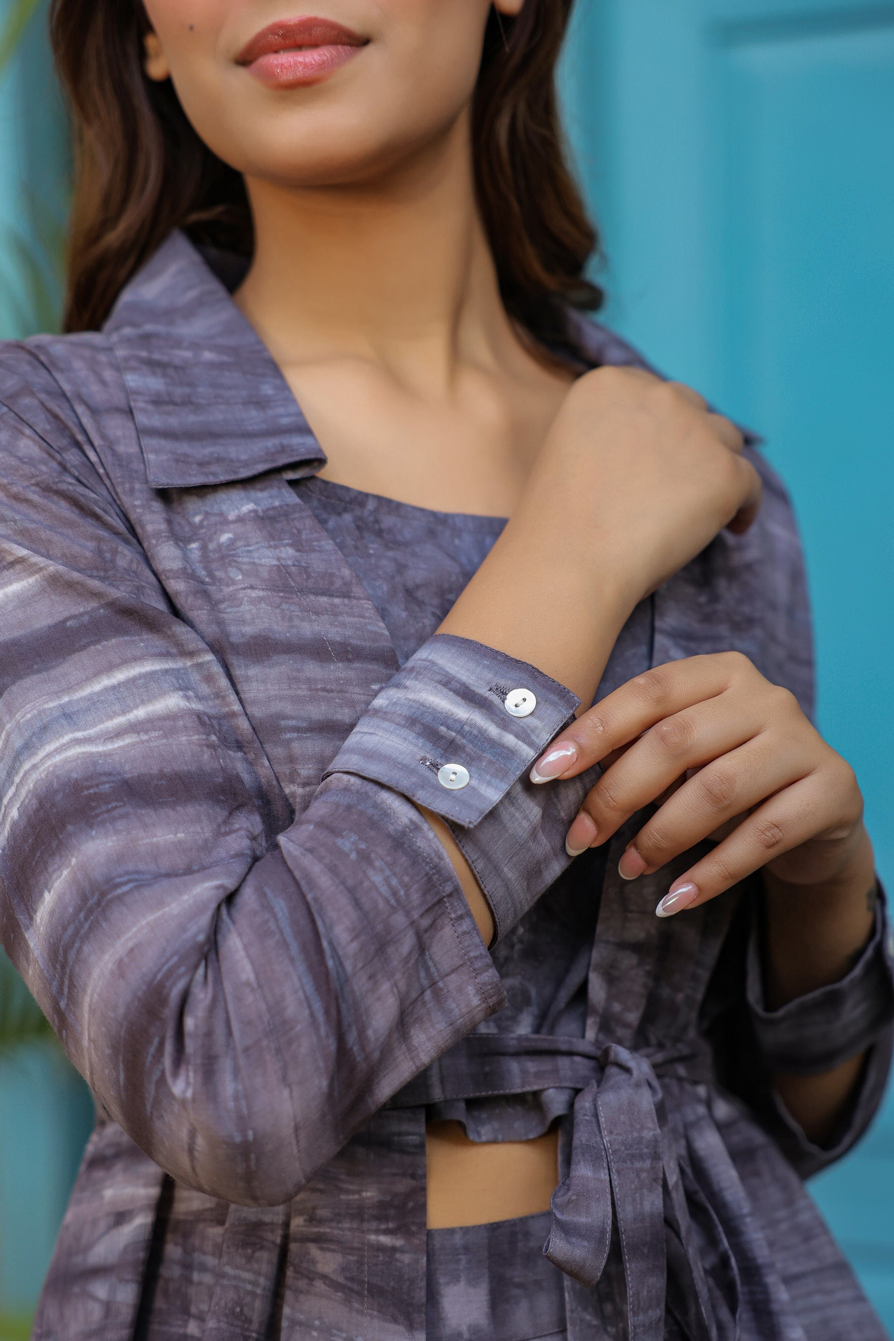 Charcoal Grey Three Piece Cotton Co-ord Set