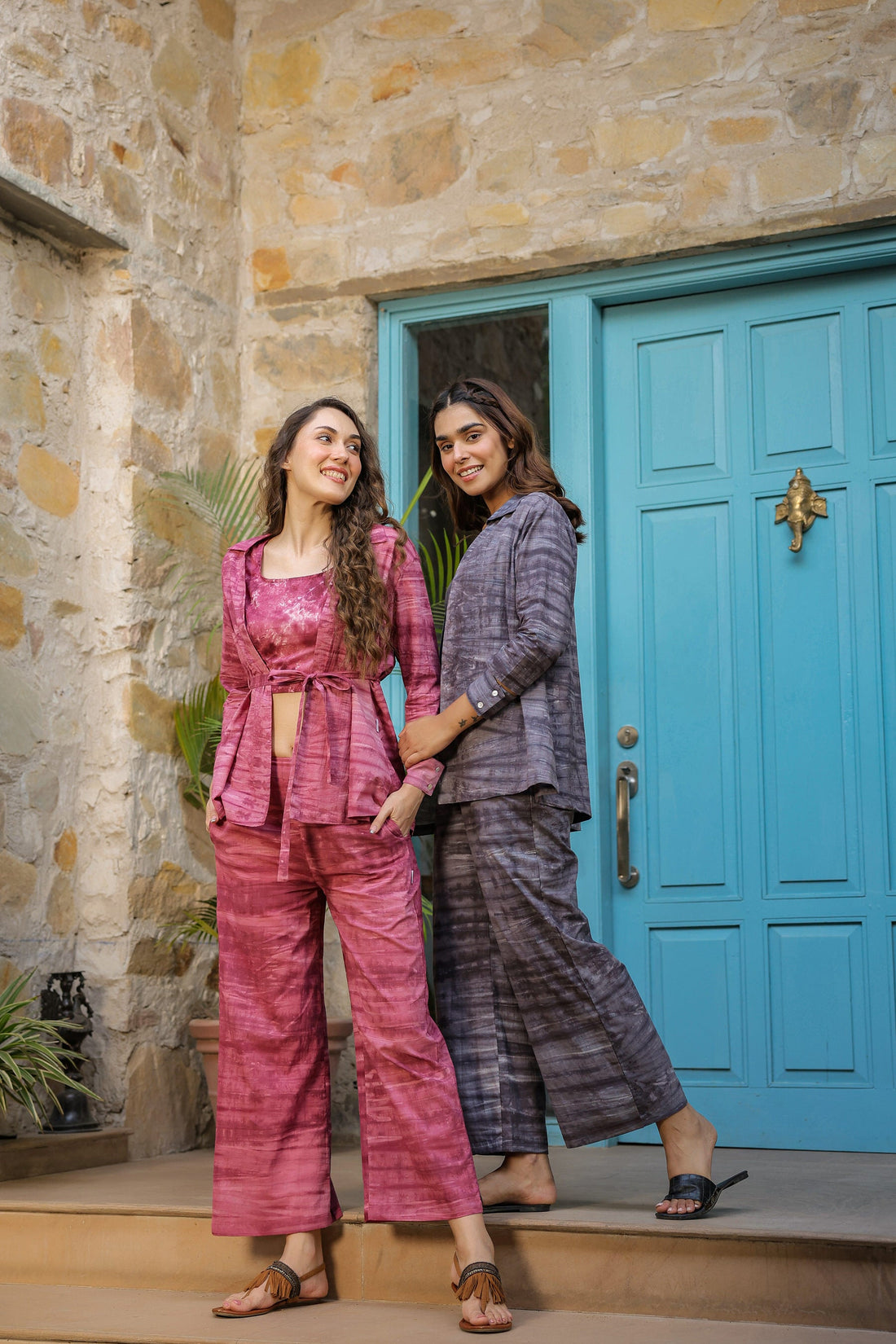 Charcoal Grey Three Piece Cotton Co-ord Set