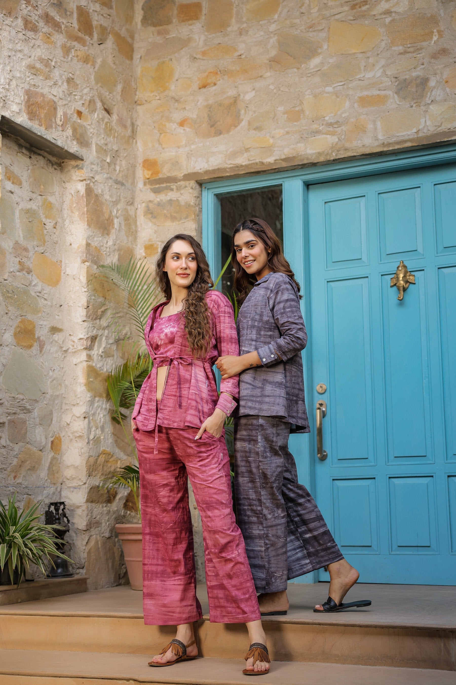 Charcoal Grey Three Piece Cotton Co-ord Set