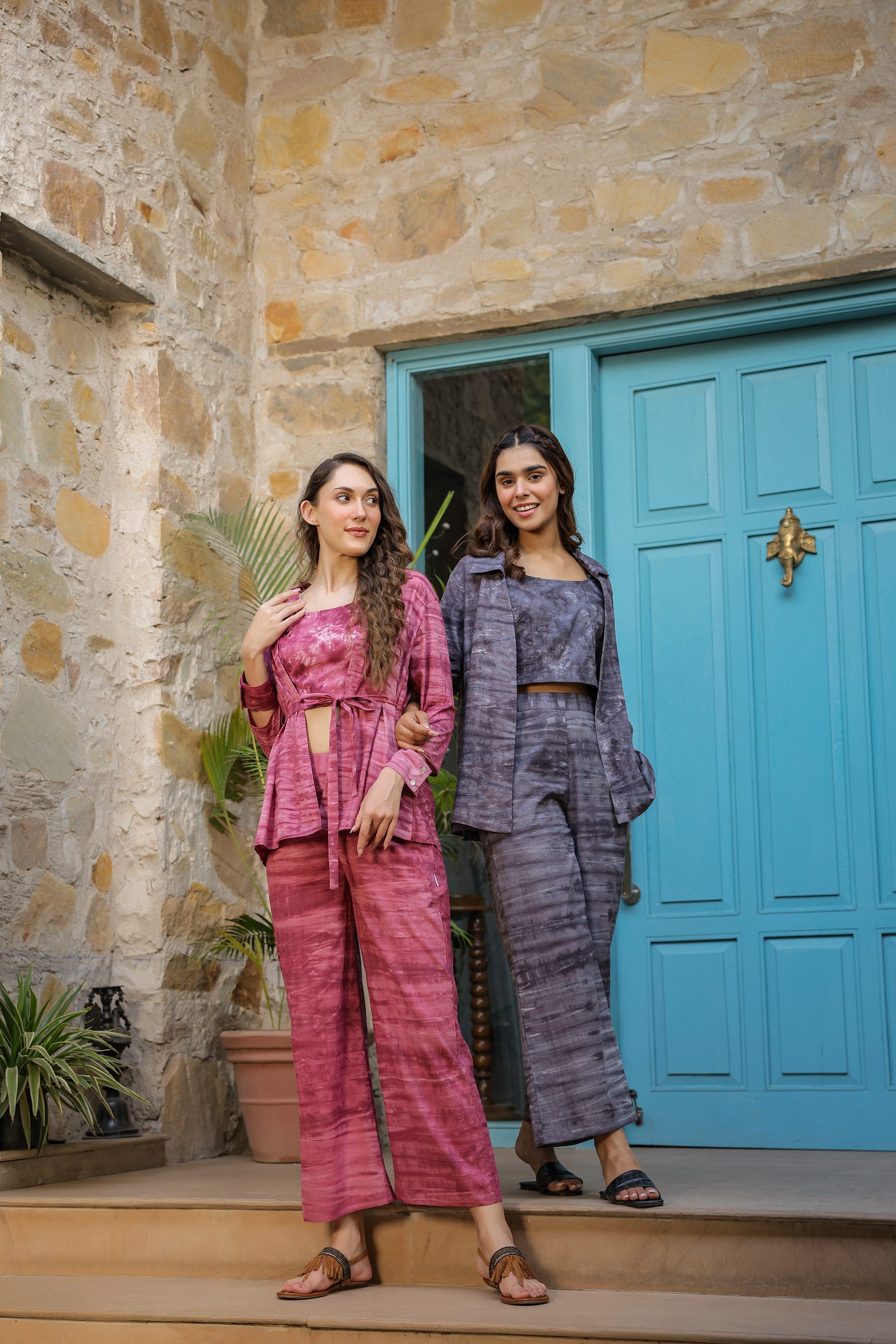 Charcoal Grey Three Piece Cotton Co-ord Set