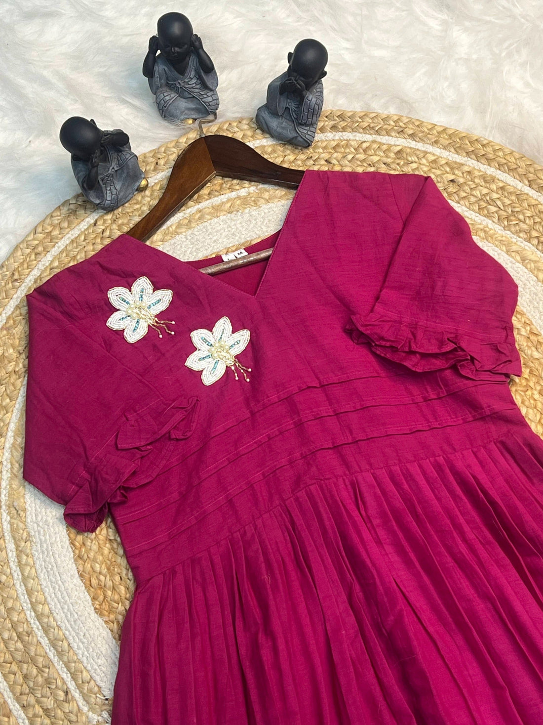 Hand work Mul Cotton Cafe Gowns