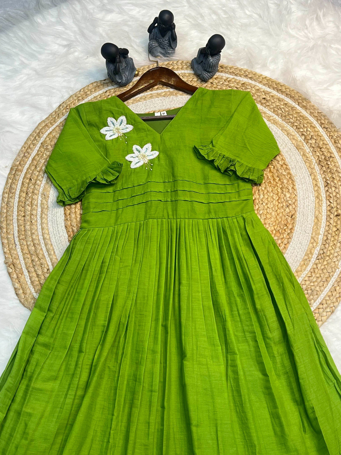 Hand work Mul Cotton Cafe Gowns