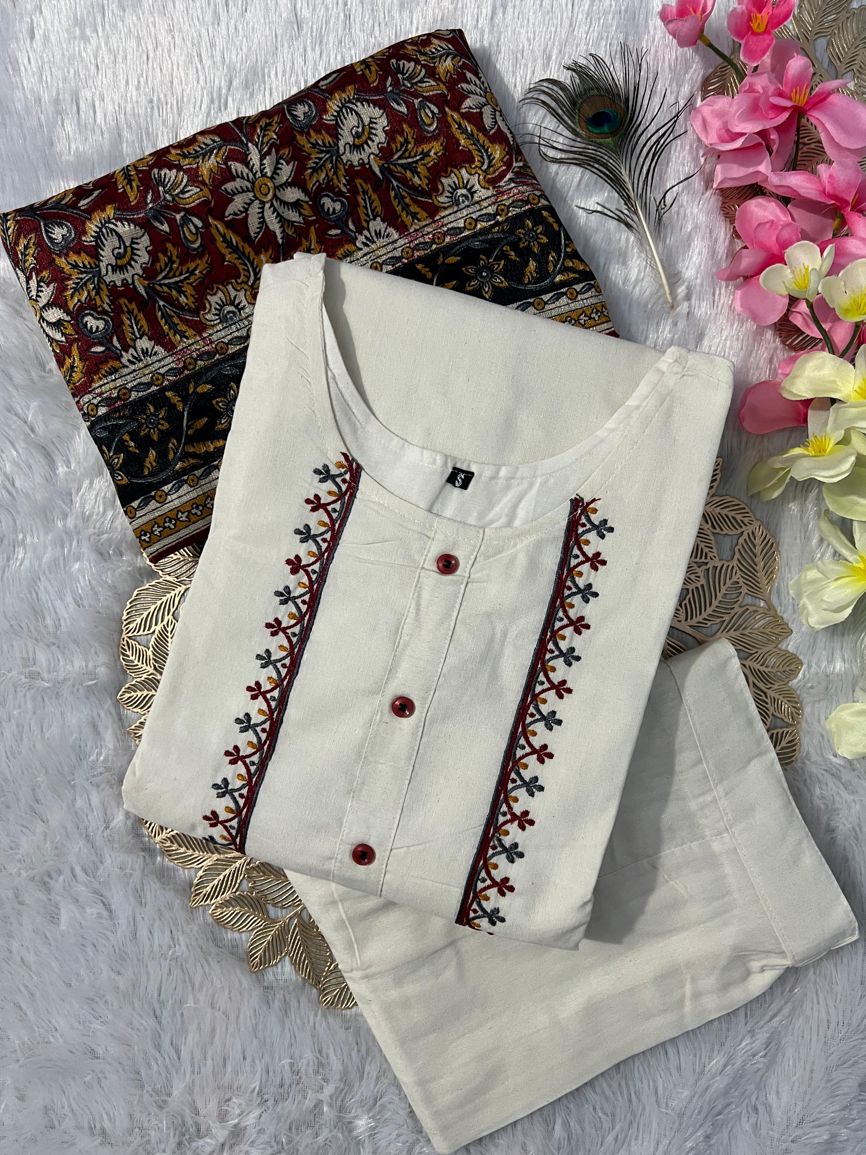 Cottons 3 pieces kurti sets