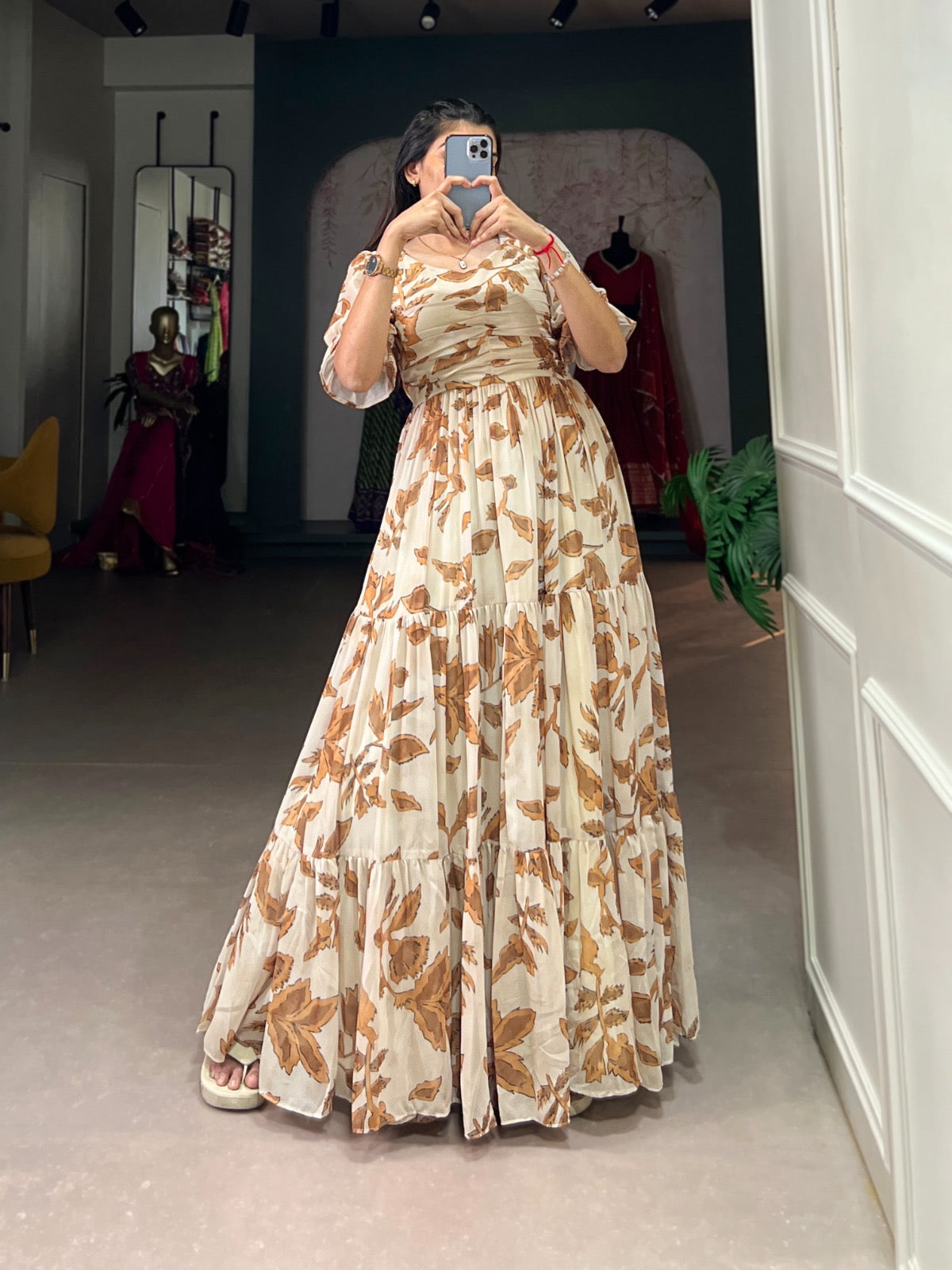 Georgette Long Cafe Gowns