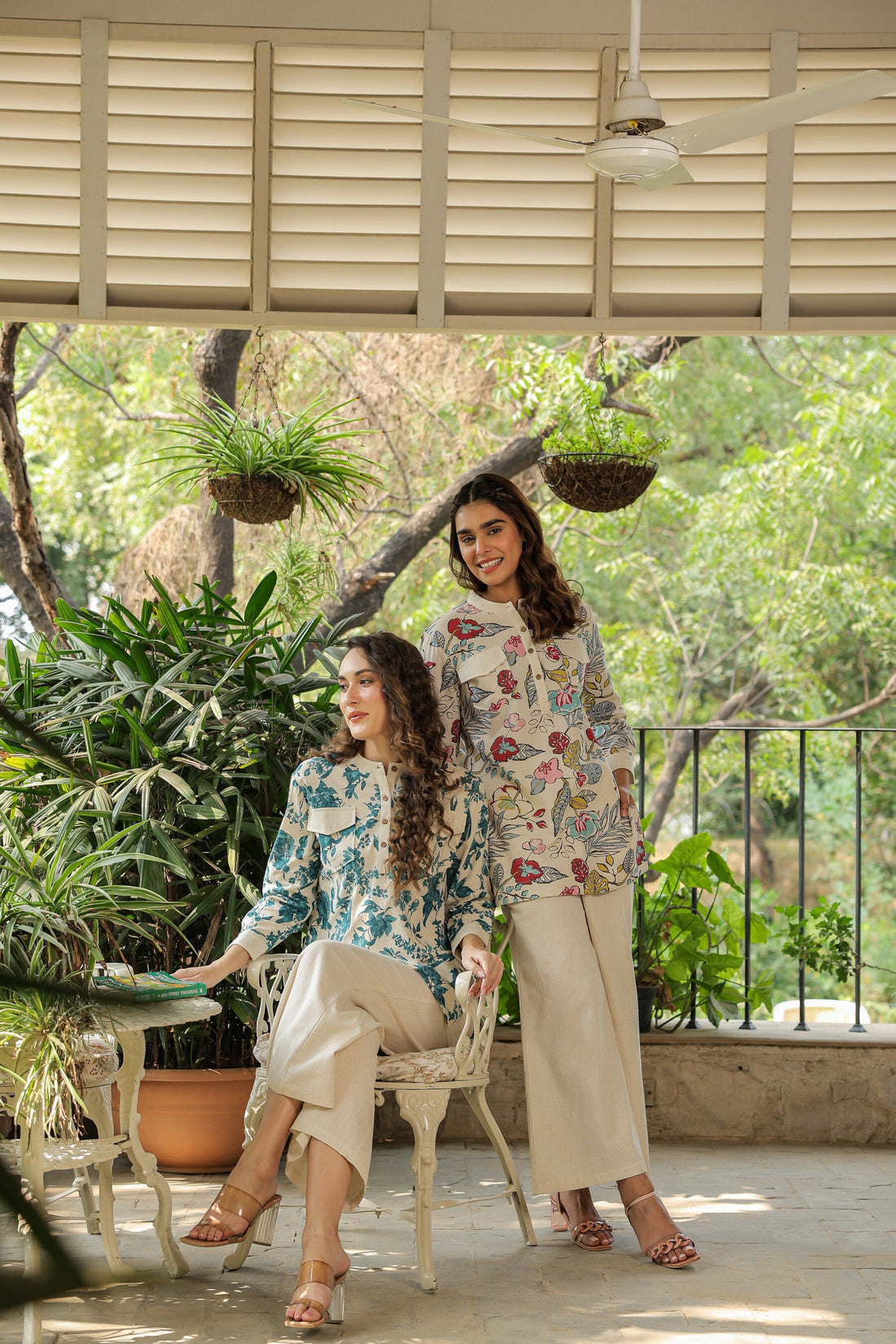 Opulent Ecru Cotton Flex Co-ord Set