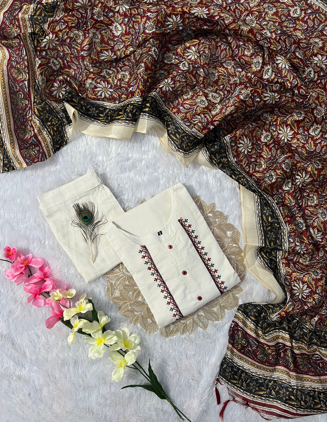 Cottons 3 pieces kurti sets