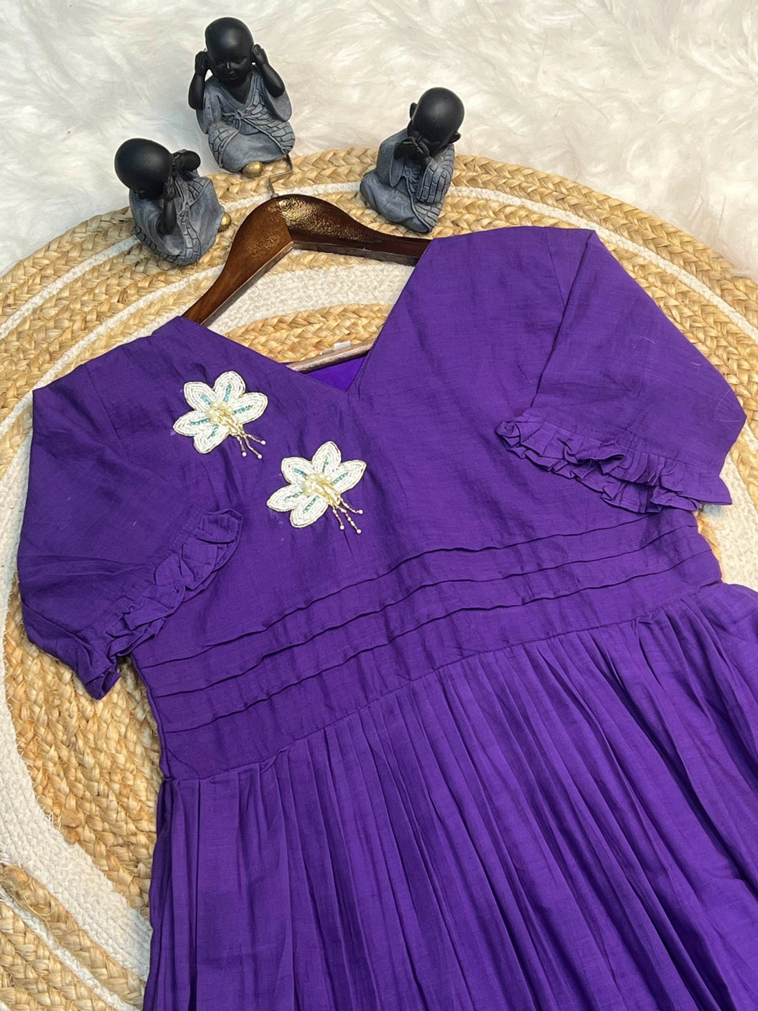 Hand work Mul Cotton Cafe Gowns