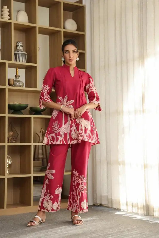 Pink Forest Enchantment Cotton Co-ord Set