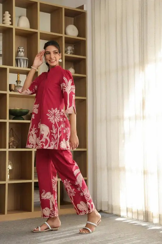 Pink Forest Enchantment Cotton Co-ord Set