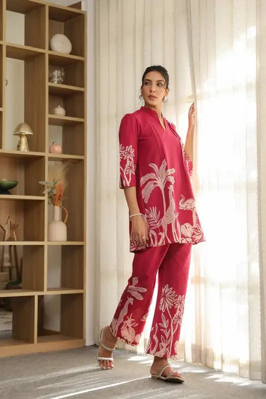 Pink Forest Enchantment Cotton Co-ord Set