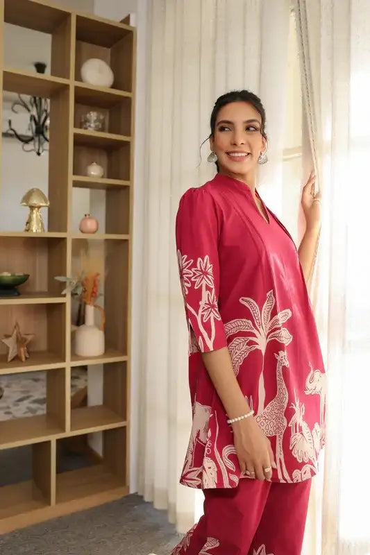 Pink Forest Enchantment Cotton Co-ord Set