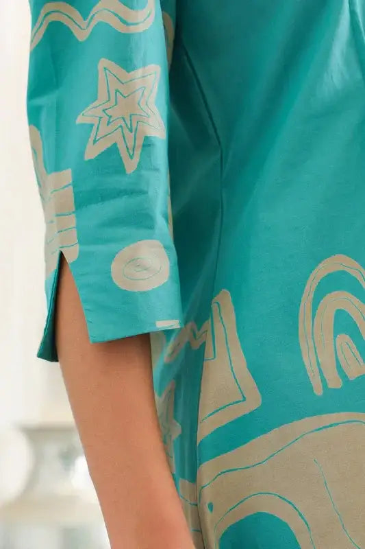 Skyline Oasis Blue Cotton Co-ord Set