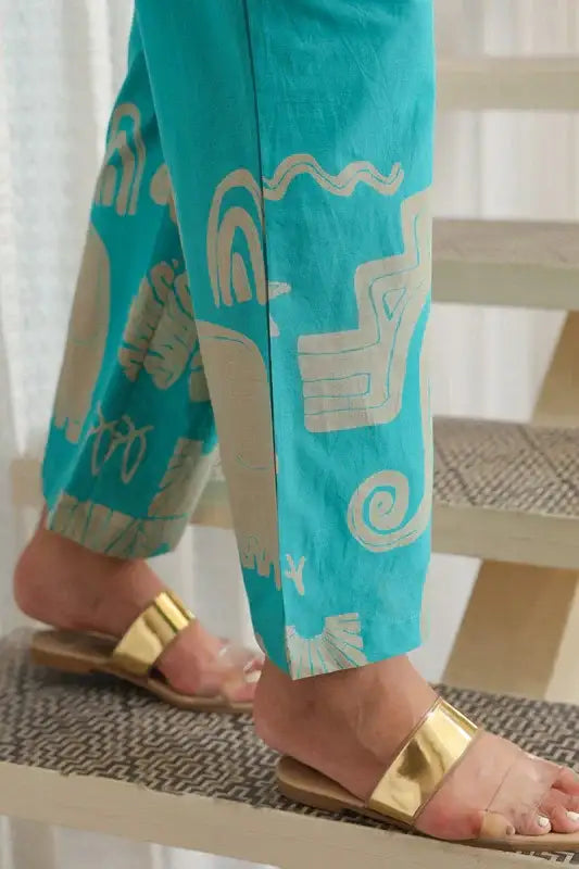 Skyline Oasis Blue Cotton Co-ord Set