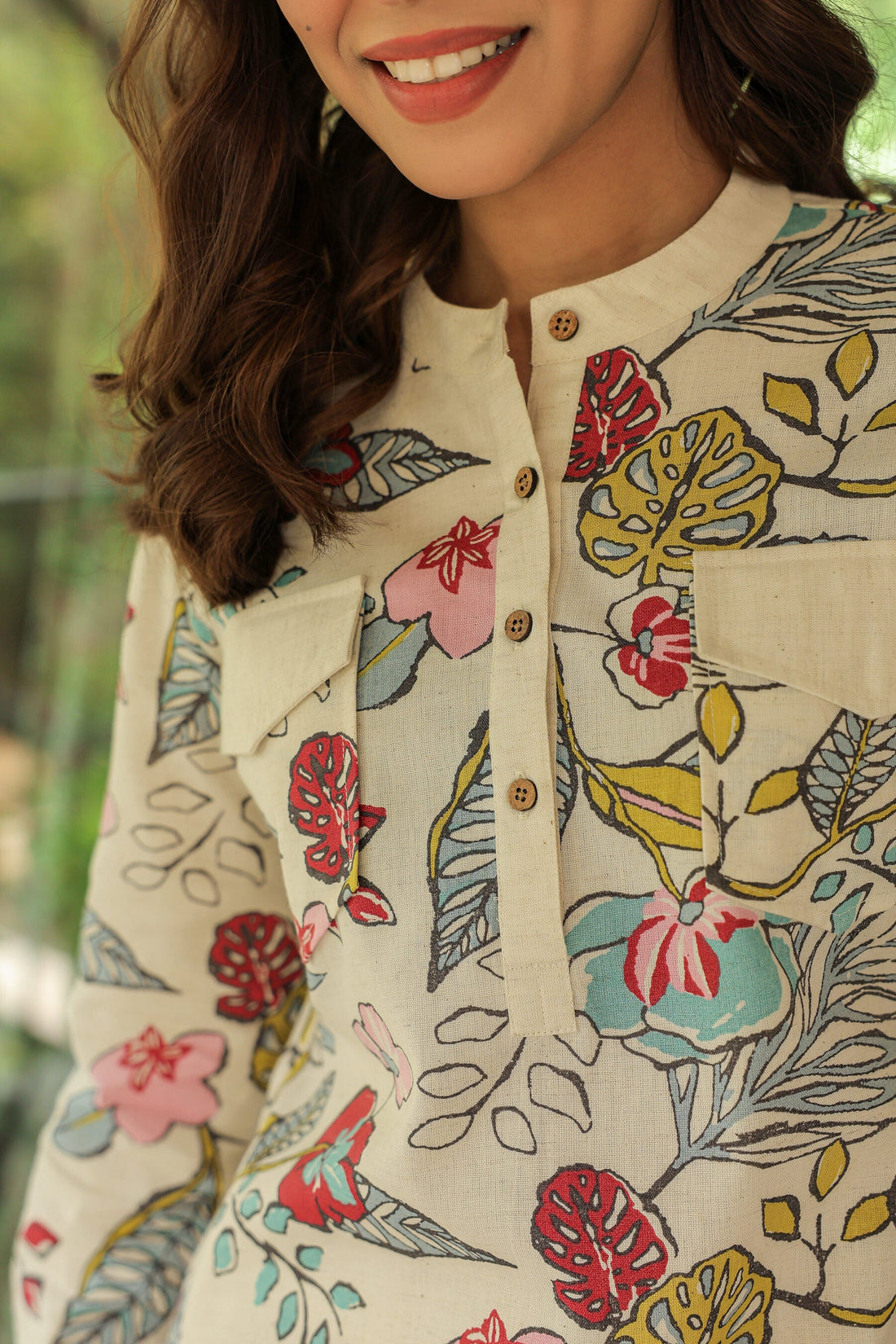 Opulent Ecru Cotton Flex Co-ord Set