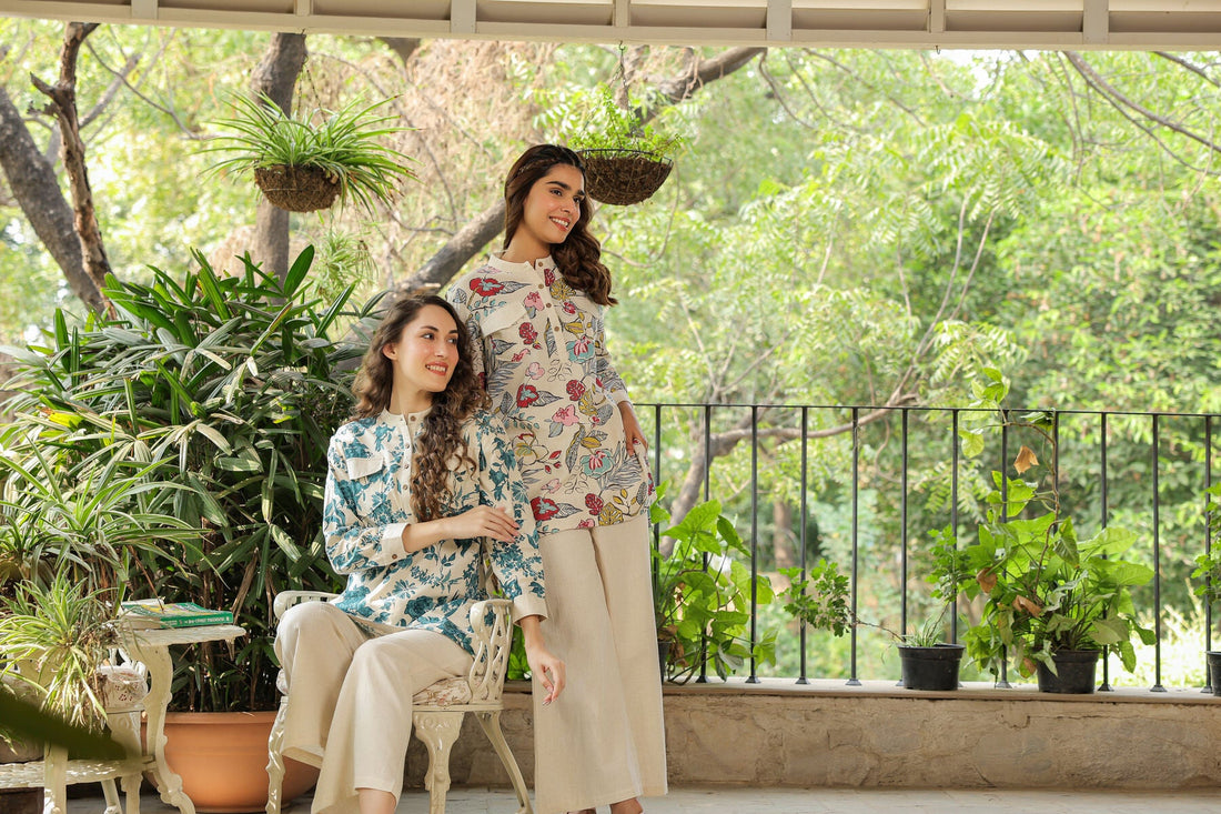 Opulent Ecru Cotton Flex Co-ord Set