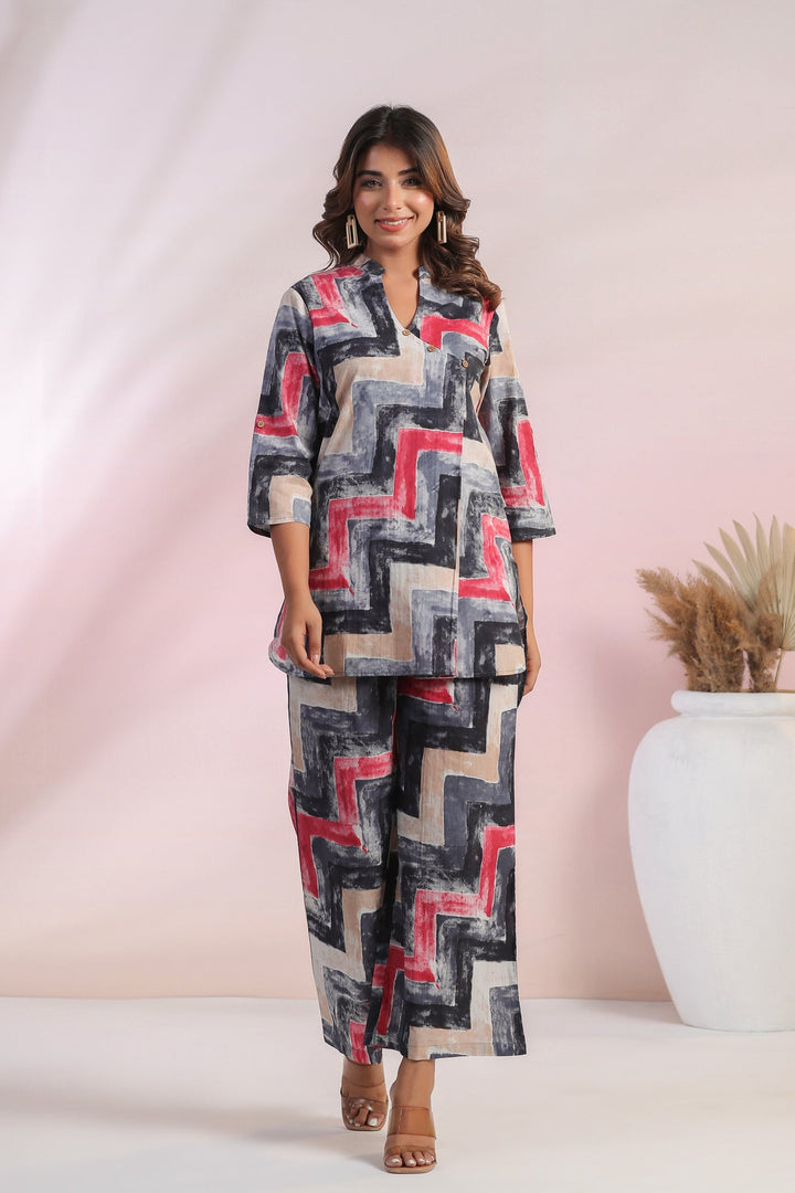 Whimsical Zigzags Cotton Co-ord Set