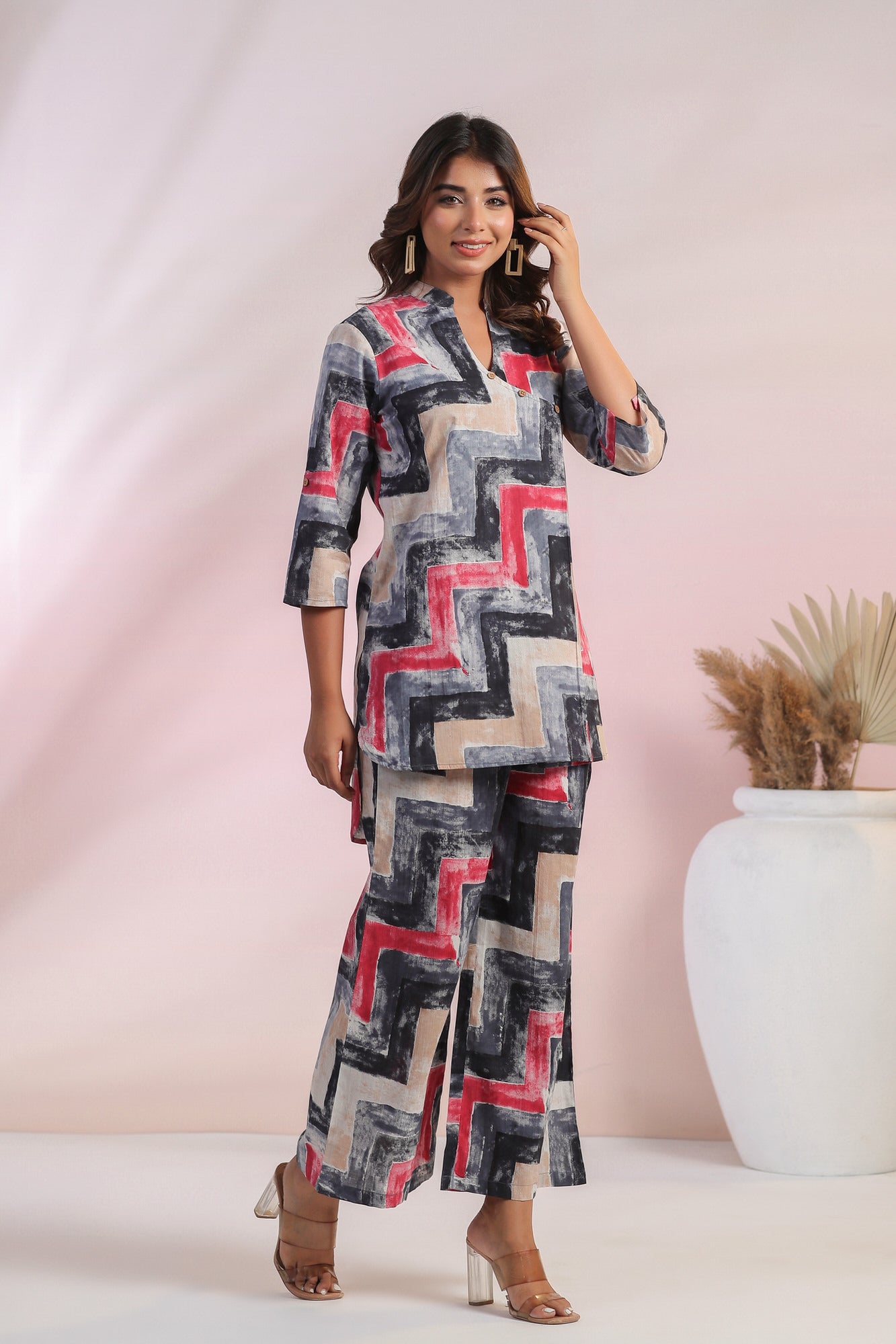 Whimsical Zigzags Cotton Co-ord Set