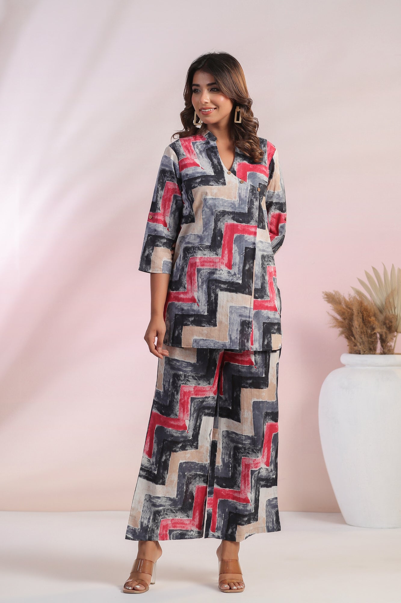 Whimsical Zigzags Cotton Co-ord Set