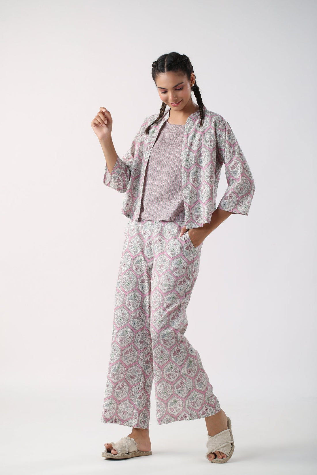 Airy Elegance Cotton Three Piece Set