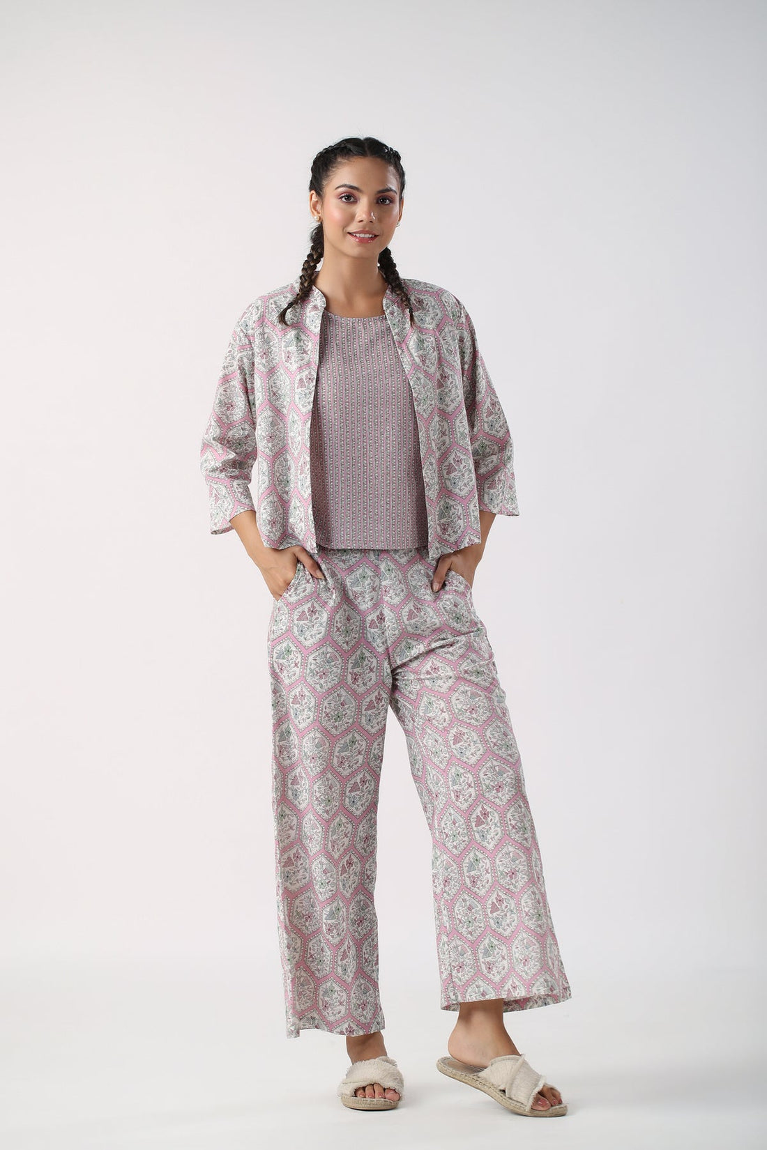 Airy Elegance Cotton Three Piece Set