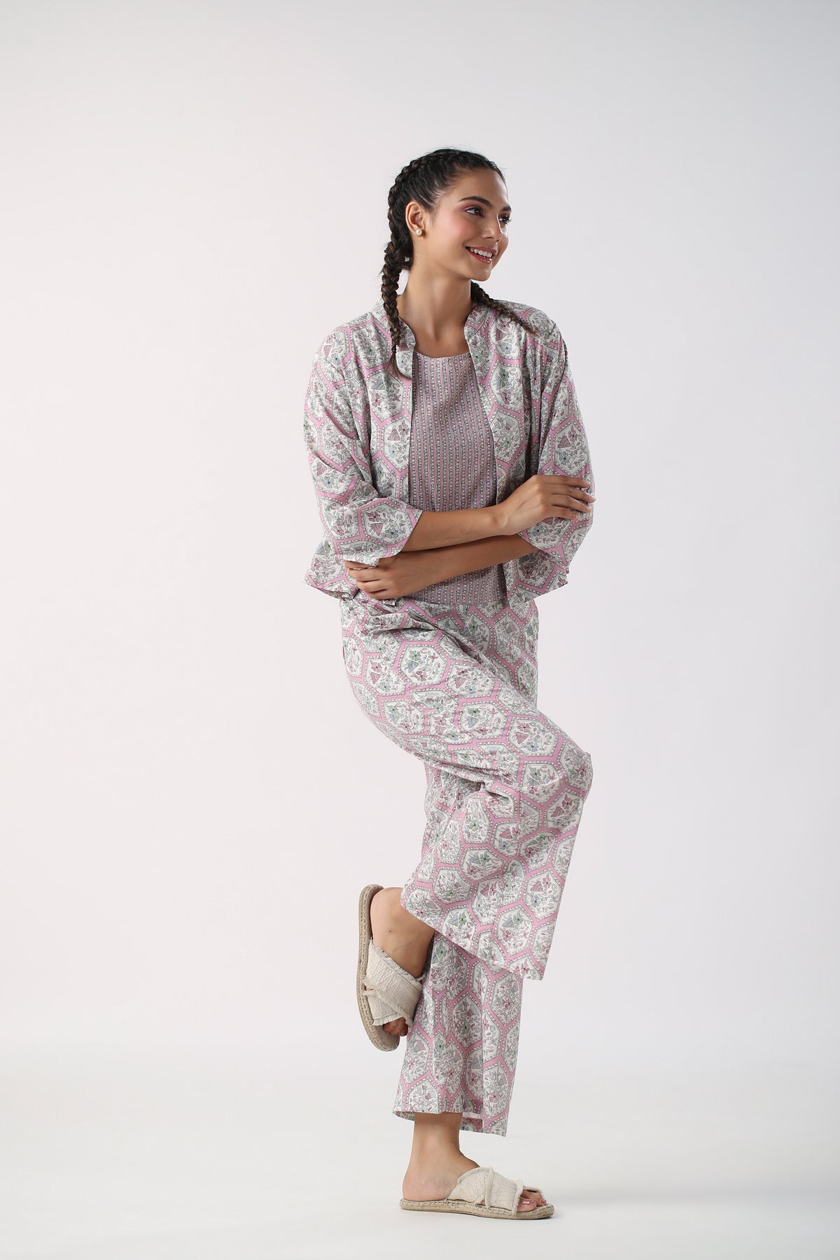 Airy Elegance Cotton Three Piece Set