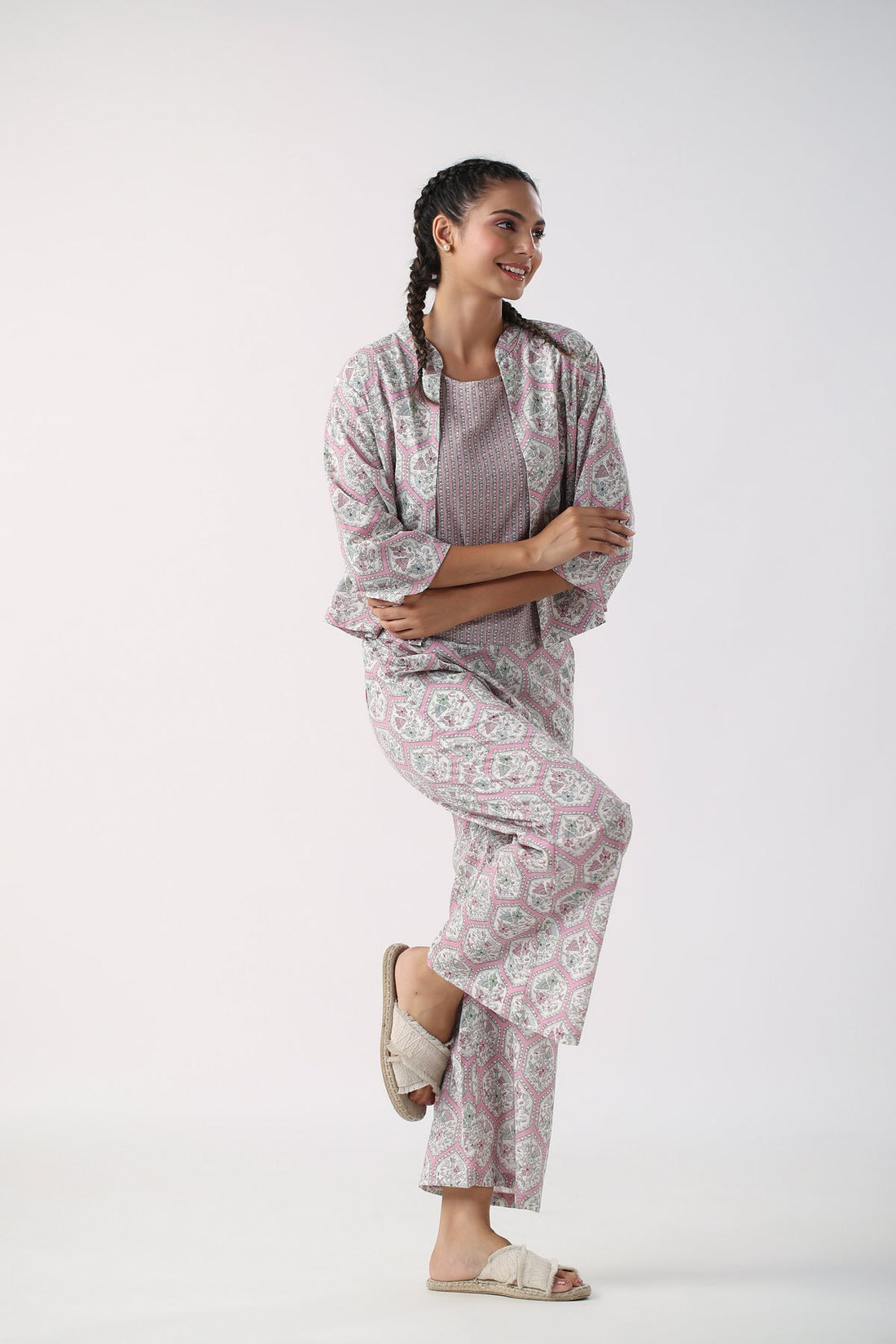 Airy Elegance Cotton Three Piece Set