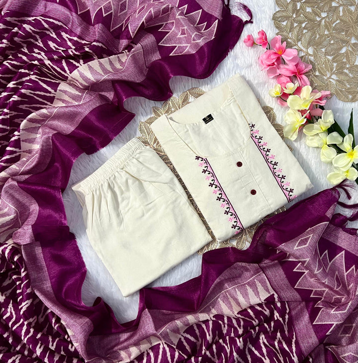 Kurti sets  With Designer Dupattas for summer (3 :-pieces pant kurti dupatta)