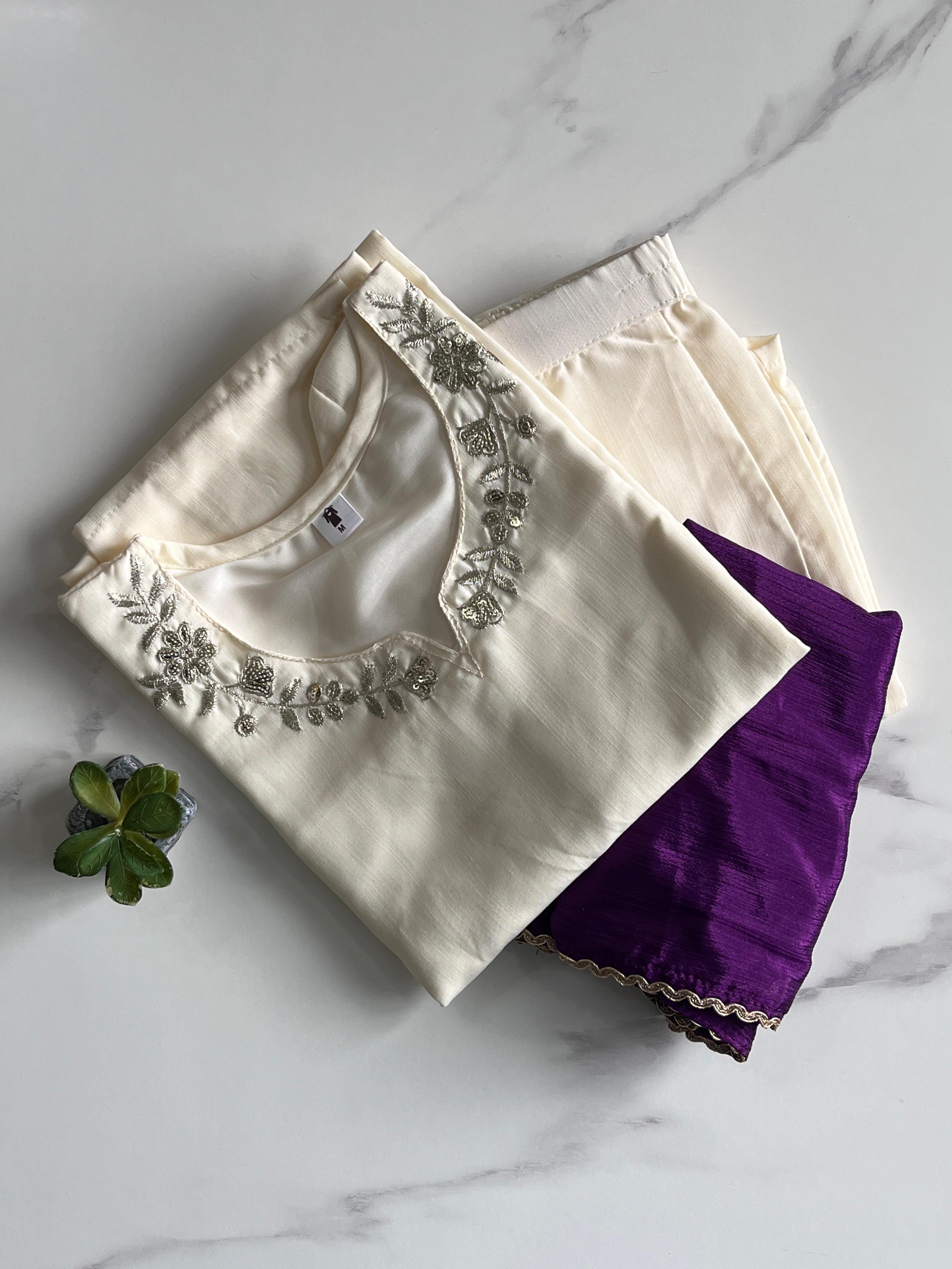 Embroidery work kurti sets