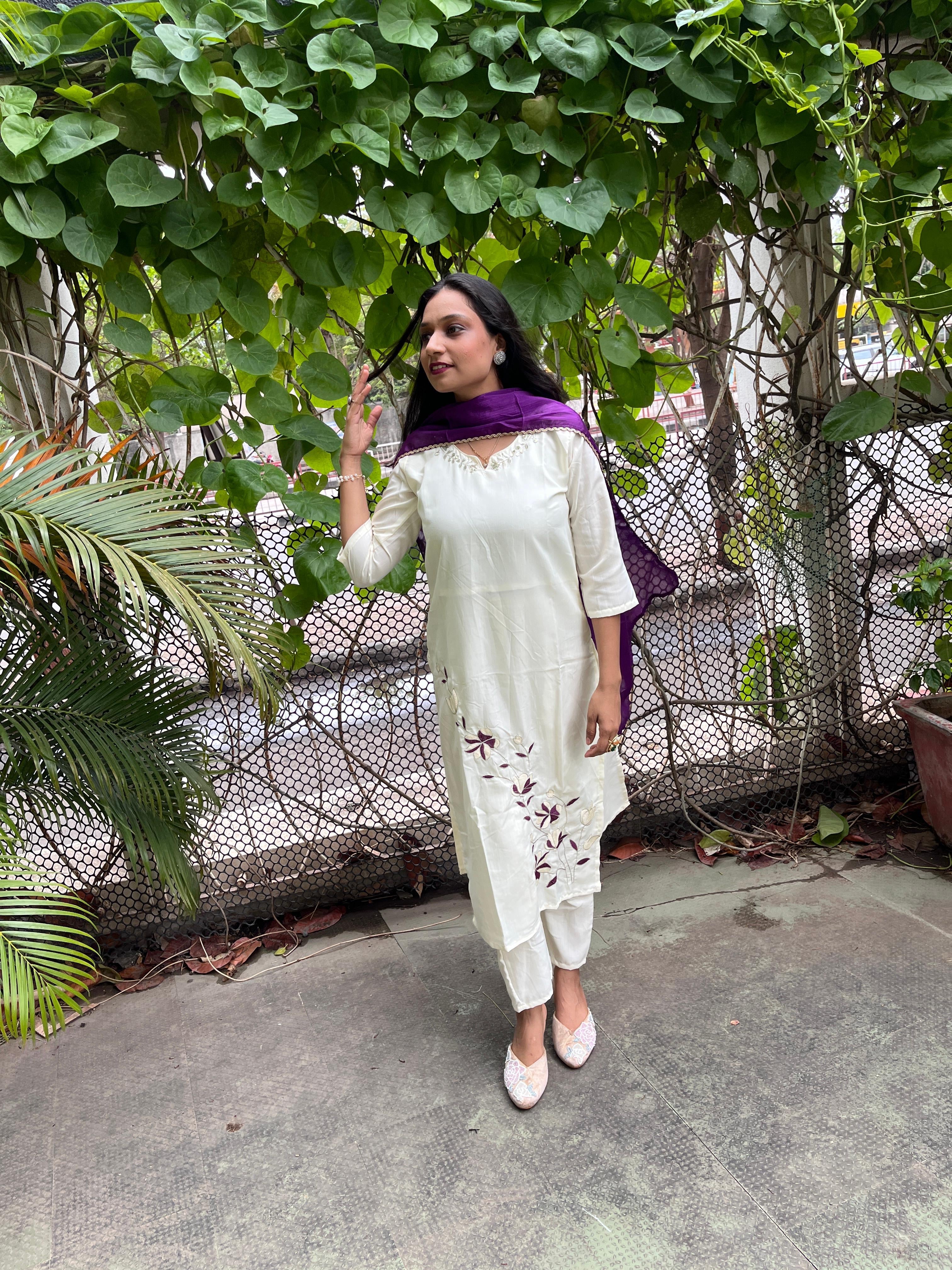 Embroidery work kurti sets