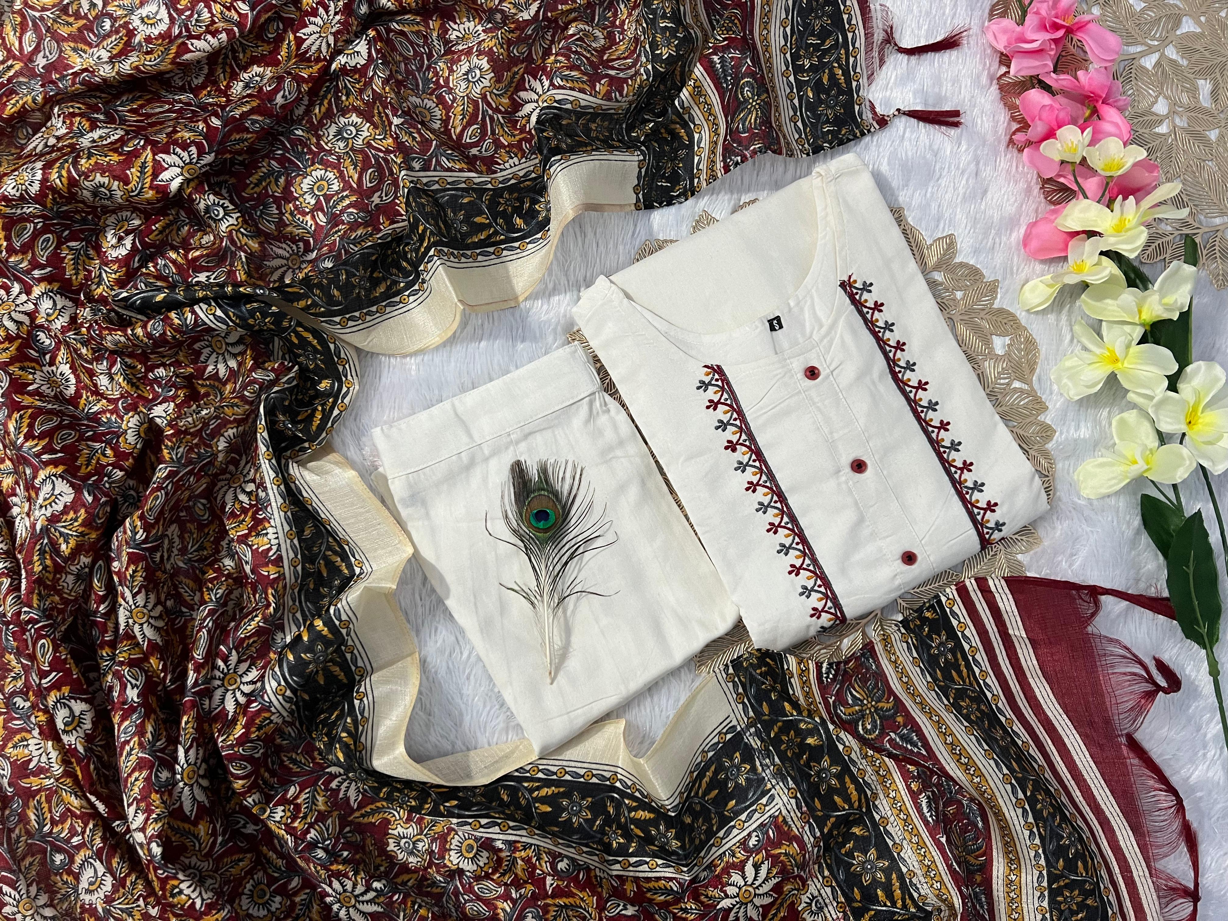 Cottons 3 pieces kurti sets