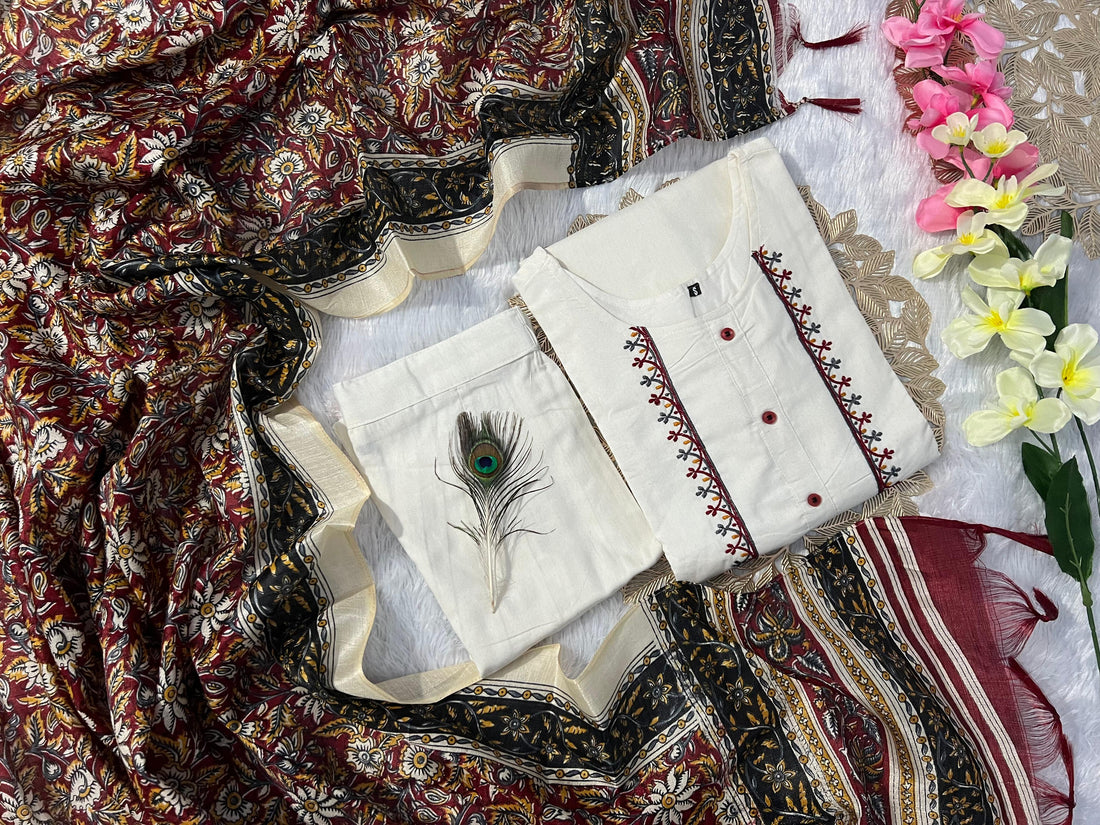 Cottons 3 pieces kurti sets