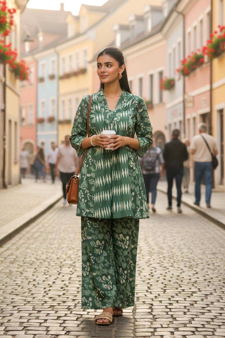 Sage Harmony Printed Cotton Co-ord Set