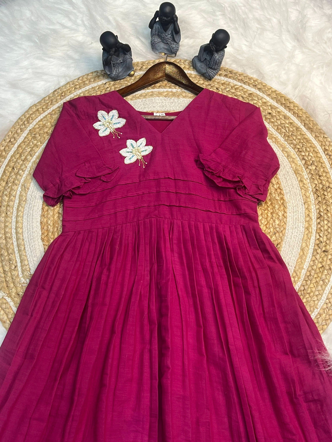 Hand work Mul Cotton Cafe Gowns