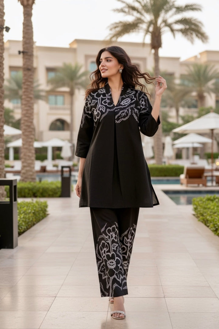 Noir Cotton Floral Printed Co-ord Set
