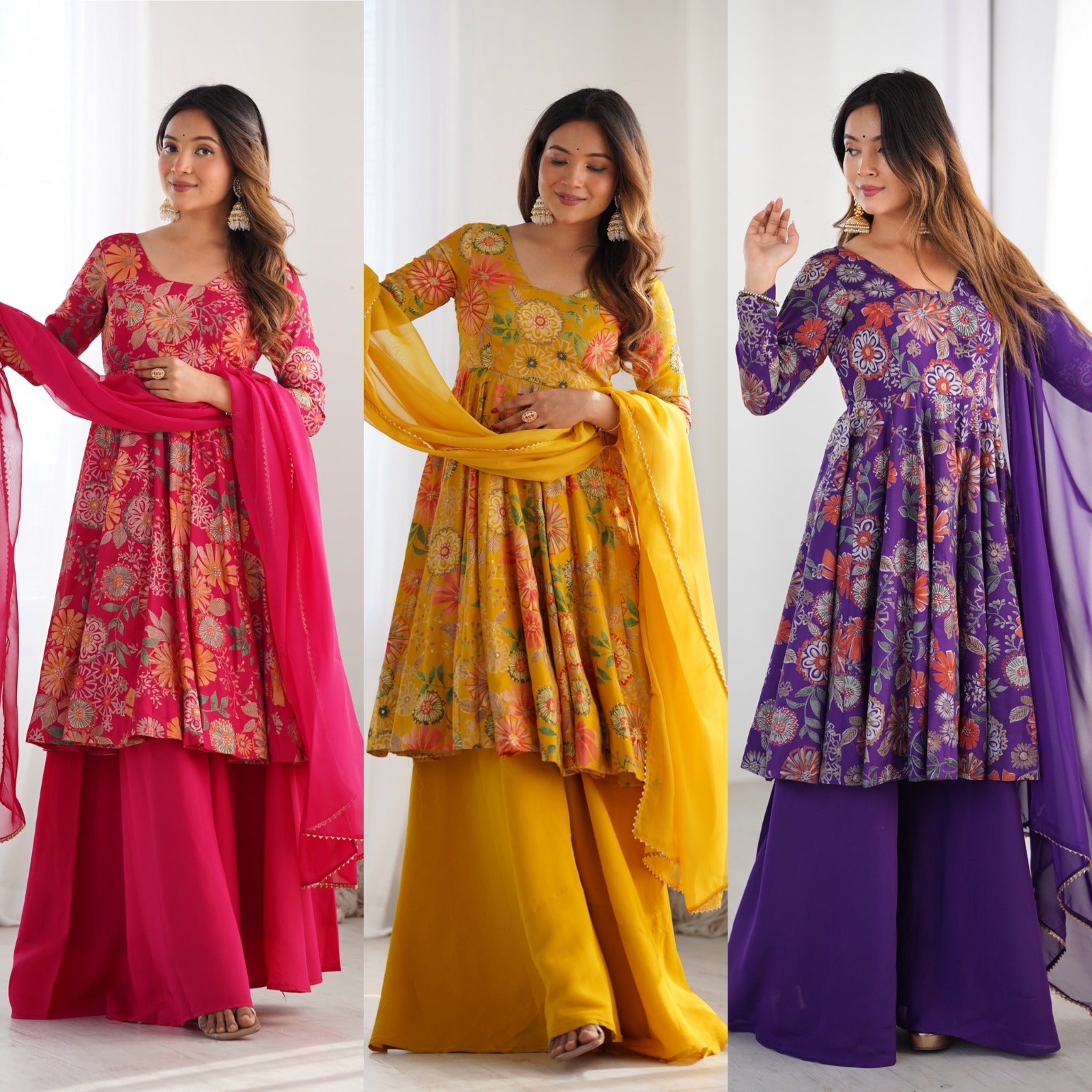 Cafe Gowns Ready to wear Chanderi Kurti sets (Plazzo pant)