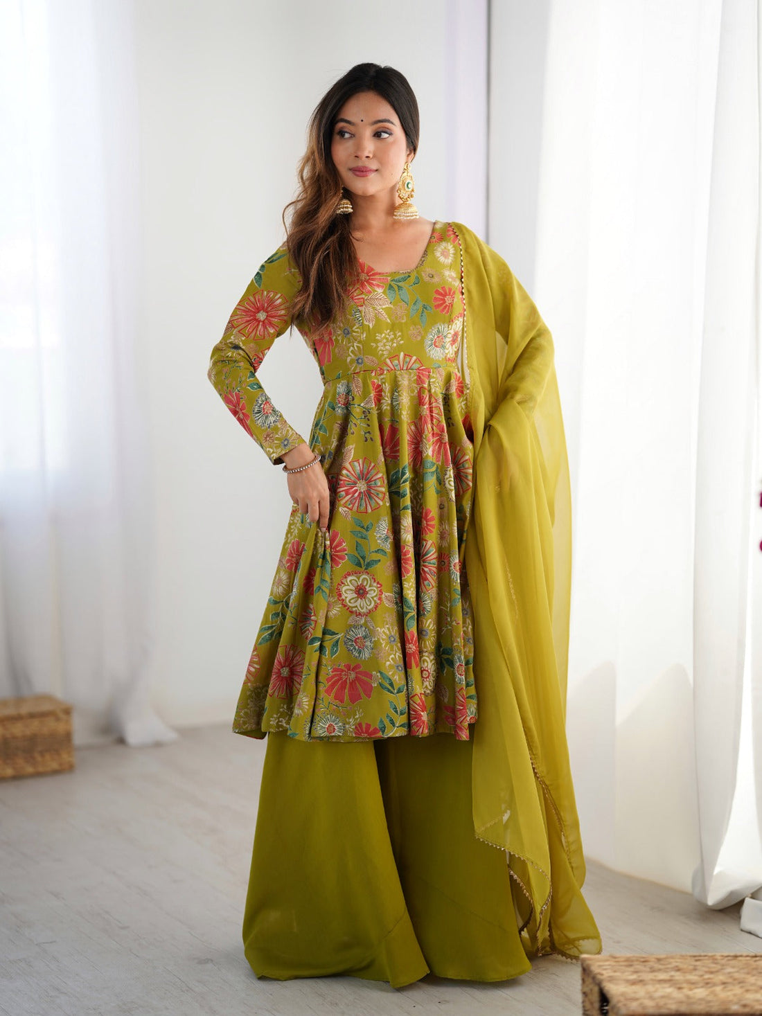 Cafe Gowns Ready to wear Chanderi Kurti sets (Plazzo pant)