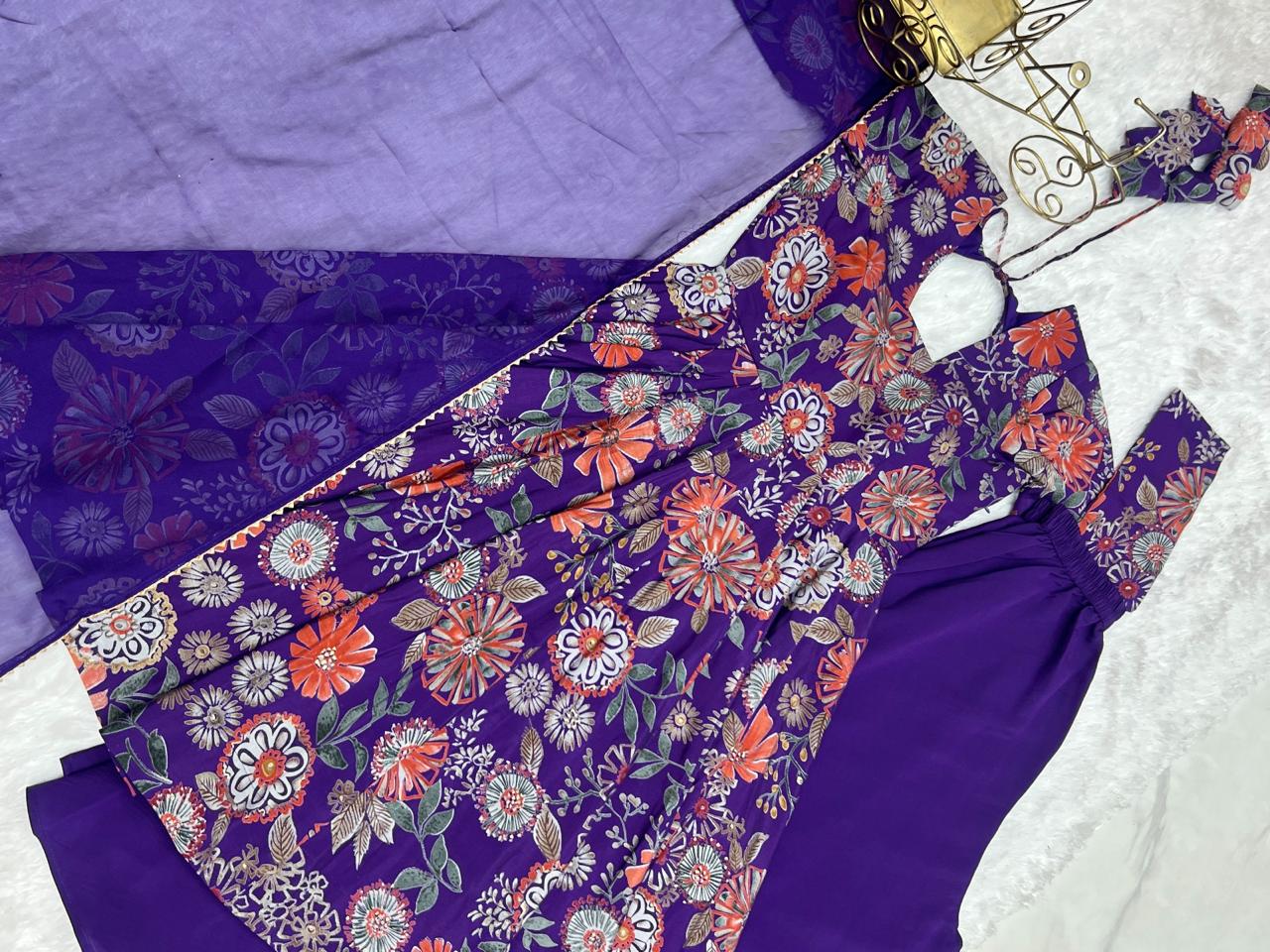 Cafe Gowns Ready to wear Chanderi Kurti sets (Plazzo pant)