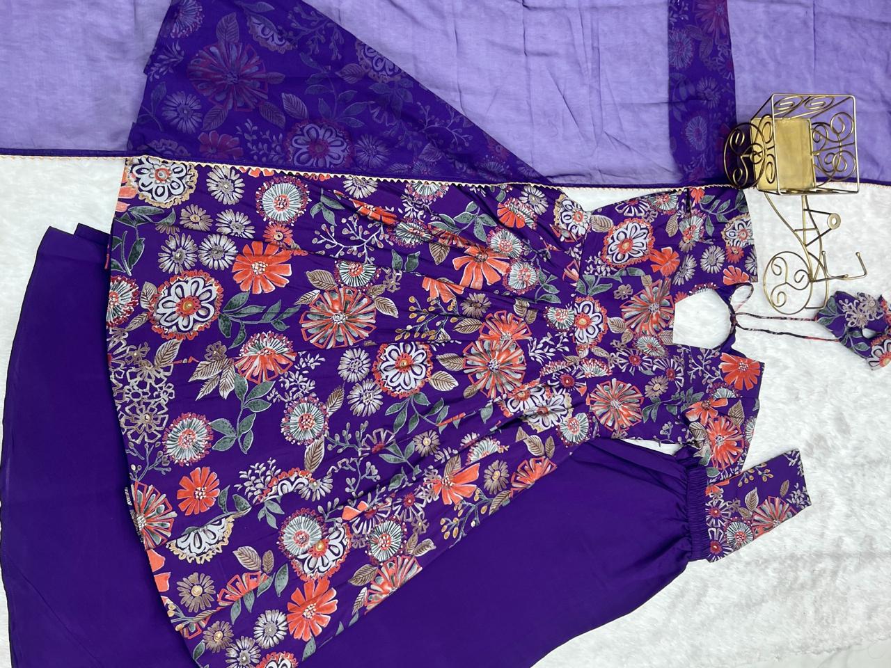 Cafe Gowns Ready to wear Chanderi Kurti sets (Plazzo pant)