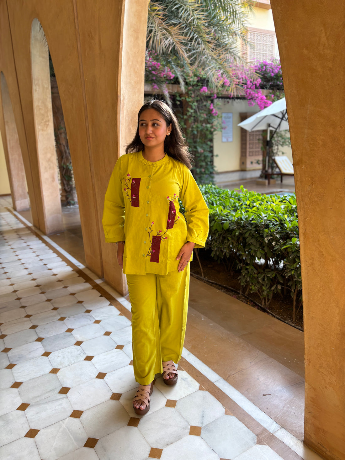 Yellow Flex Cotton Cord Set | Stylish Co-Ord Set For Casual & Daily Wear
