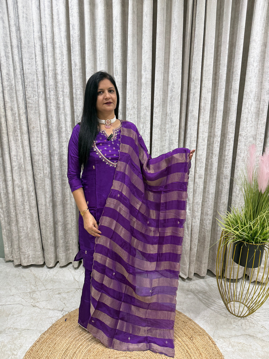 Pure Crepe Sharara Set with Organza Dupatta | Santoon Lining | Party & Festive Wear