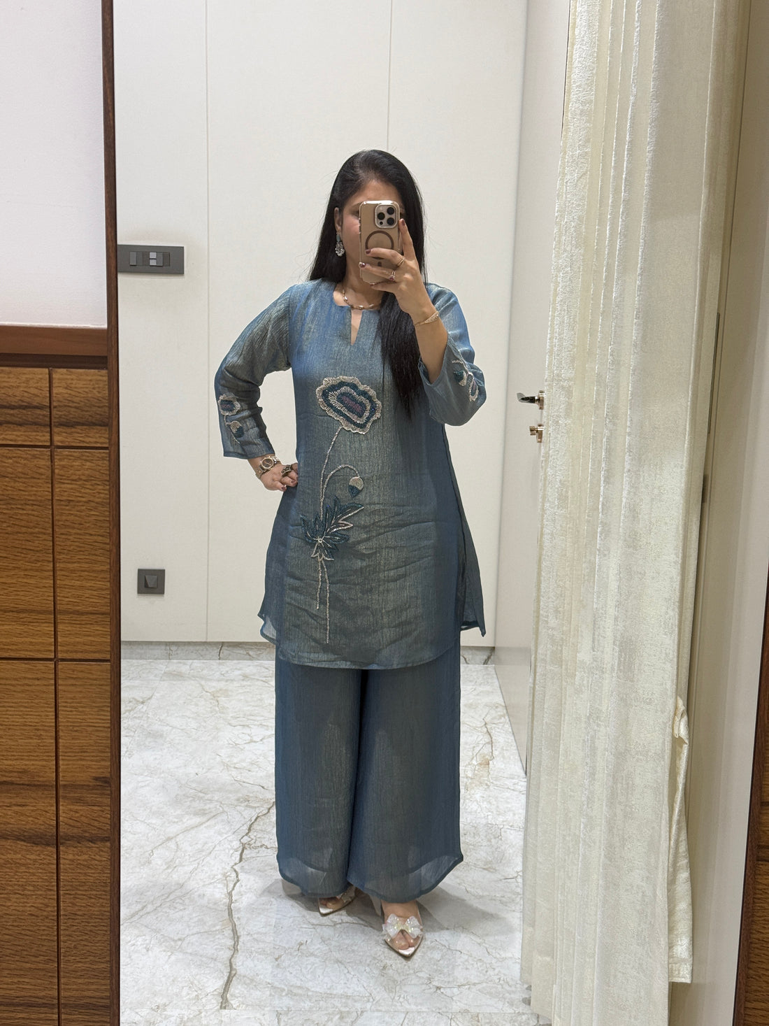 Pure Cotton Kurti with Schiffli Designer Sleeves for Women | Elegant Ethnic Wear