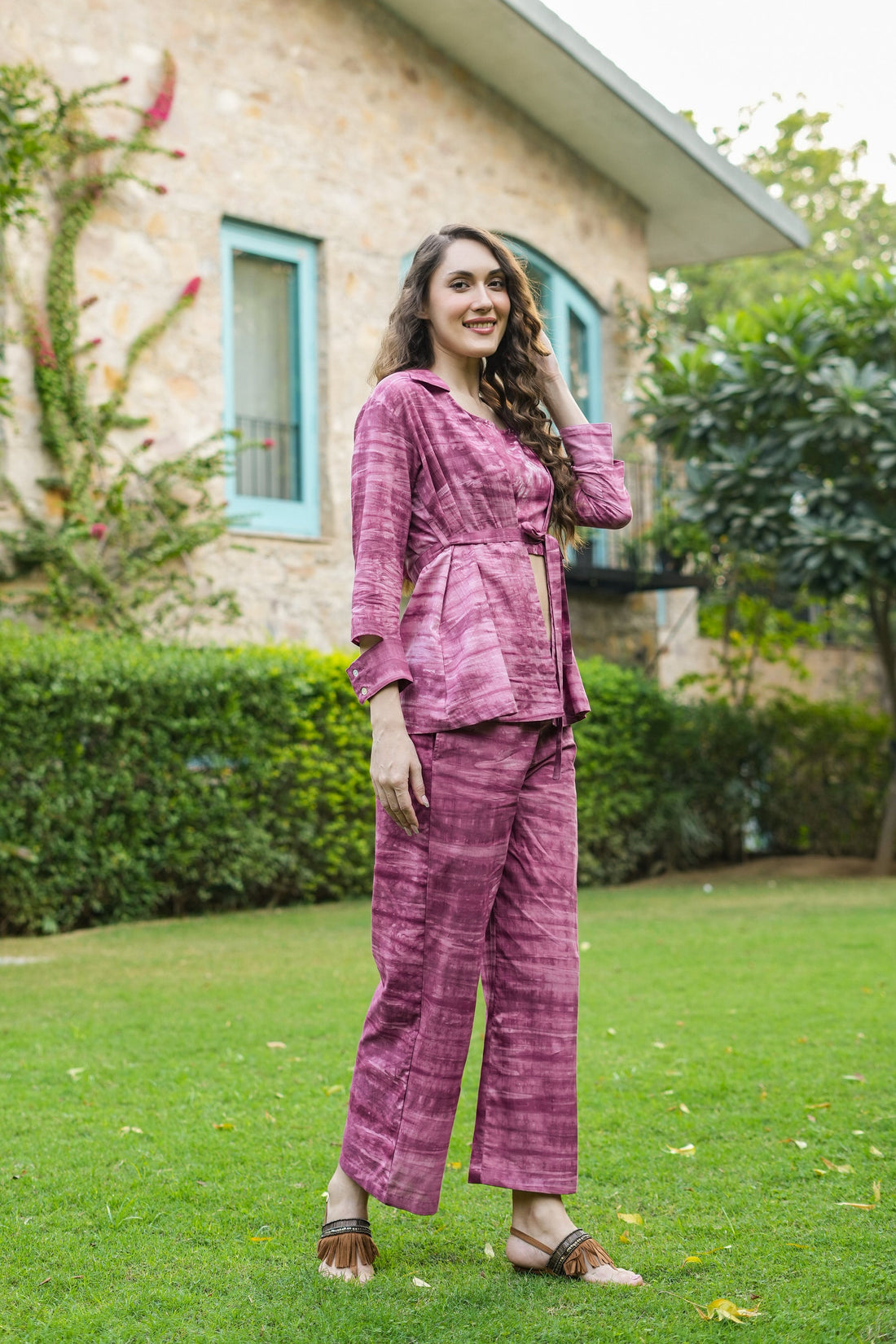 Plum passion three piece Cotton Co-ord set