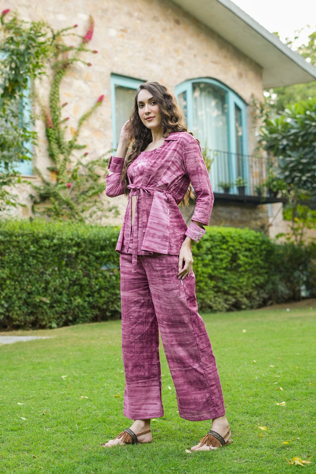 Plum passion three piece Cotton Co-ord set