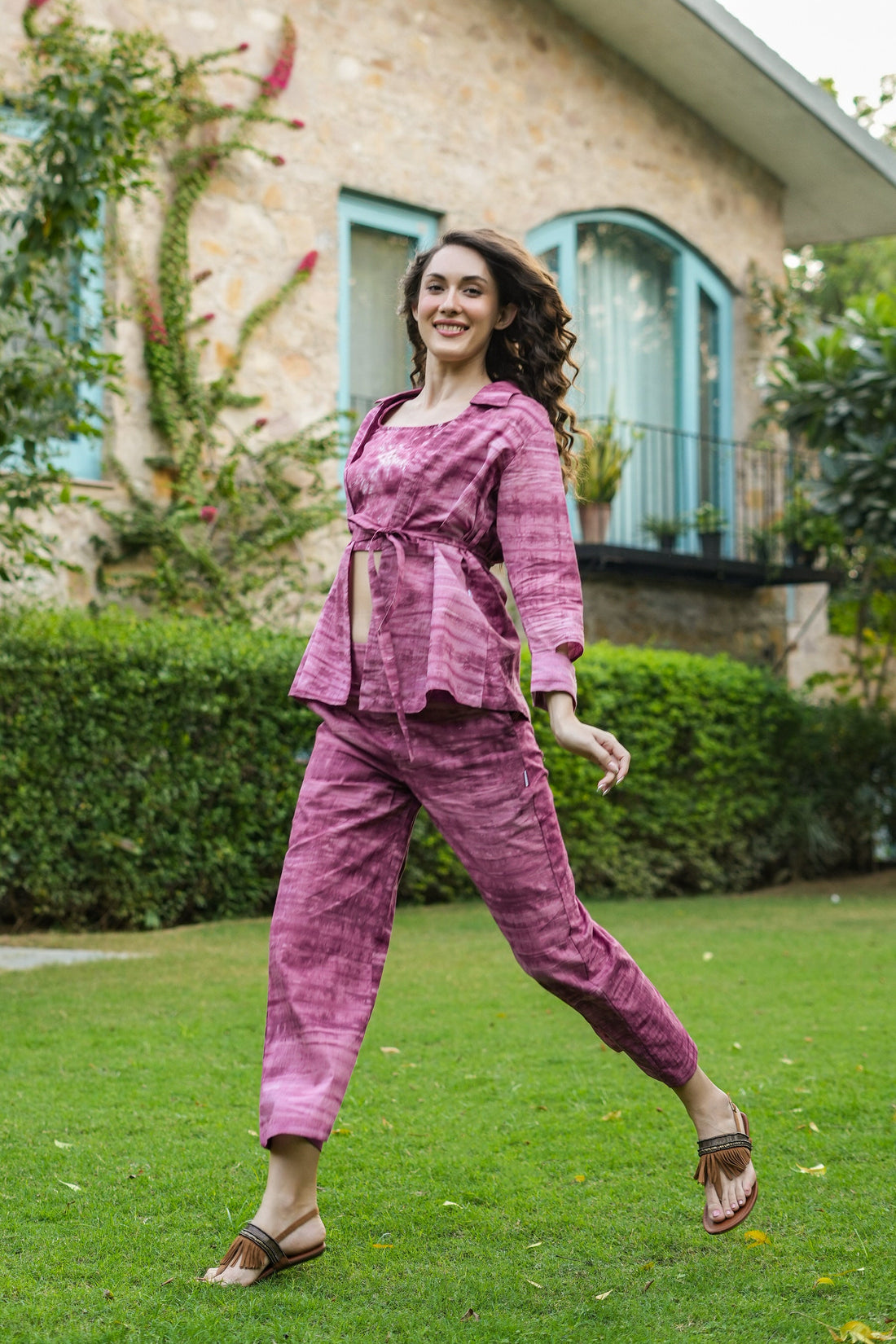 Plum passion three piece Cotton Co-ord set